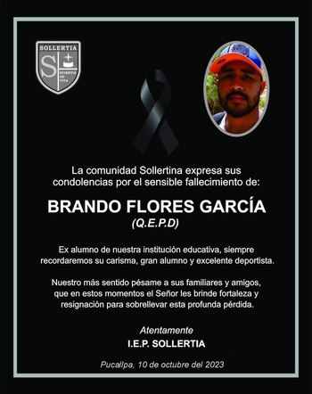 Comunicado del colegio donde estudió Brando Flores García