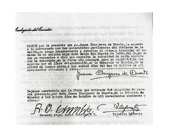 Autorización de Juana Ibarguren, madre
