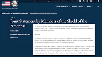La alianza Escudo de las Américas manifestó preocupación por intentos de desconocer el Gobierno electo de Abelardo de la Espriella - crédito Departamento de Estado de Estados Unidos