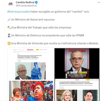 Cambio Radical crítica el gabinete