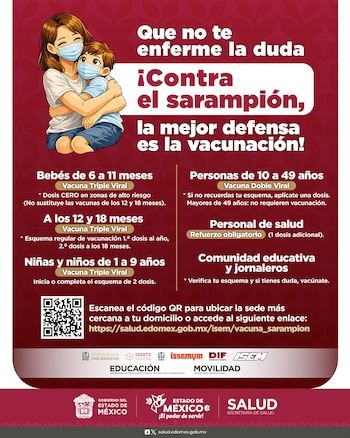 Sarampión 2026 vacunación módulos (Gob.