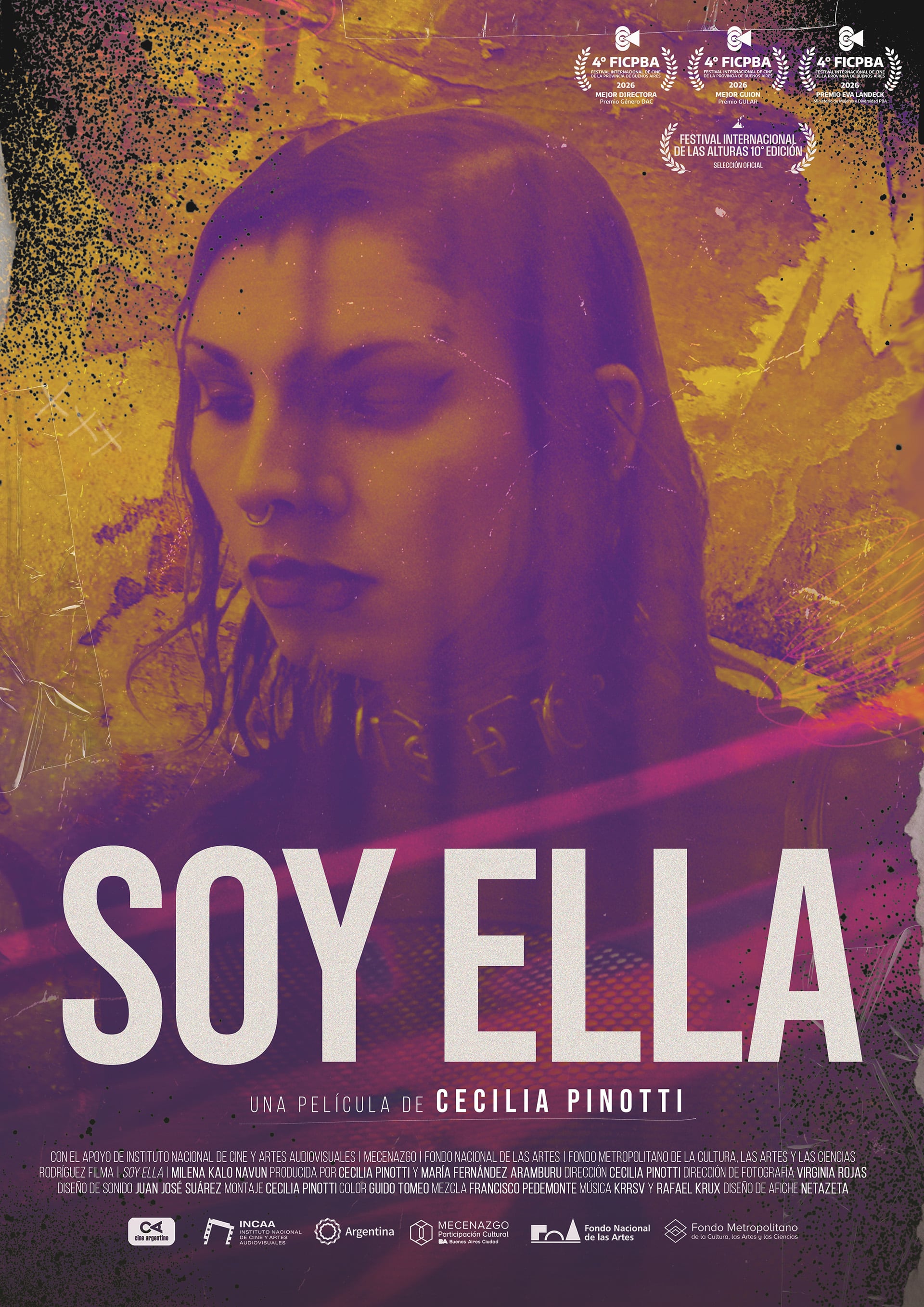 El cartel oficial de la película Soy Ella, dirigida por Cecilia Pinotti