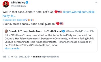 Haley aprovechó la amenaza de