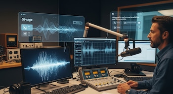 Un conductor de radio utiliza