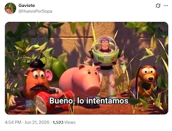 Muchos ya asumieron los resultados del pre-conteo mediante memes - crédito @huevoporsopa / X