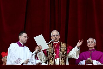 Newly elected Pope Leo XIV,