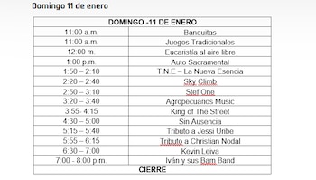 Programación del domingo 11 de