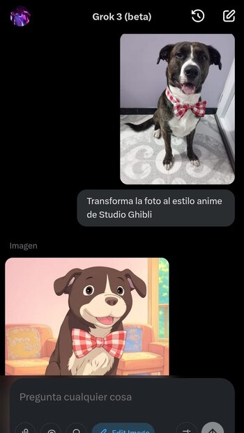 Transición de foto a una