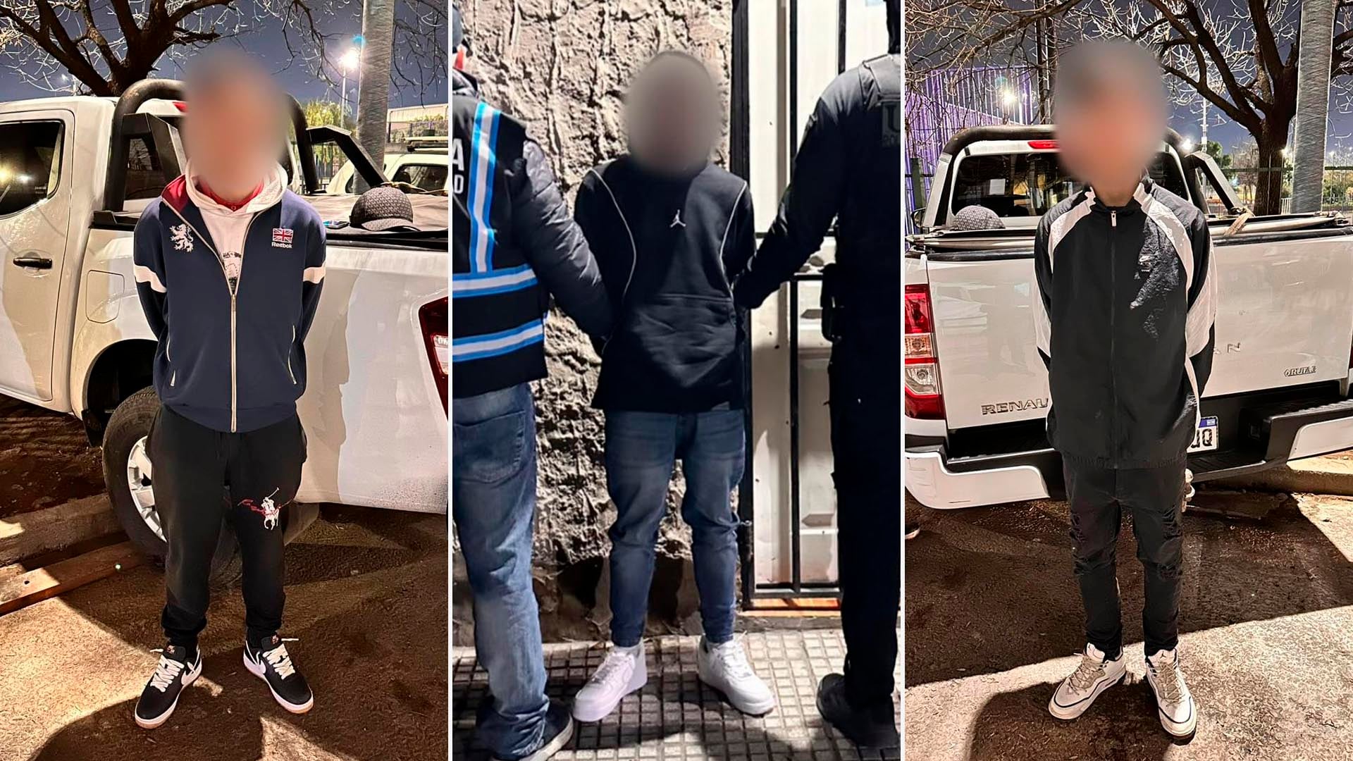 Los tres menores detenidos.