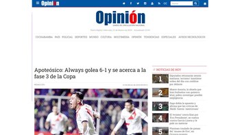 Opinión sobre la contundente victoria de Always Ready sobre Sporting Cristal en Bolivia.