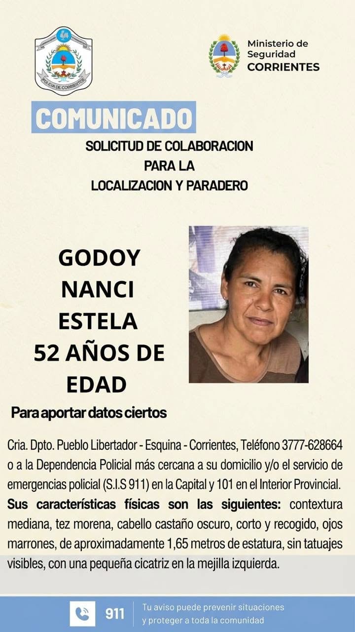 Los datos de la docente desaparecida