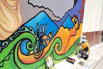 Un mural dedicado al Papa