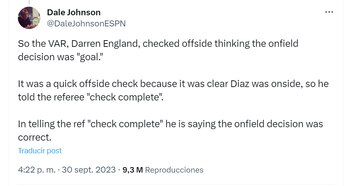 El colombiano anotó ante el