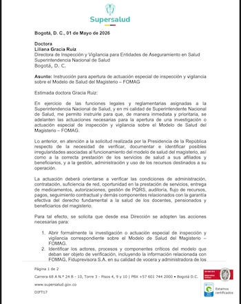 Daniel Quintero, superintendente de Salud, subrayó la necesidad de identificar los casos que ameriten la adopción de medidas administrativas, sancionatorias o el traslado a las autoridades competentes - crédito @QuinteroCalle/X