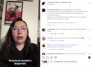 Luisa Salazar, hija del reverendo colombiano secuestrado en Venezuela, le pidió ayuda al presidente Gustavo Petro - crédito @serendipia.mujeres/IG