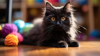 El gato negro tiene el