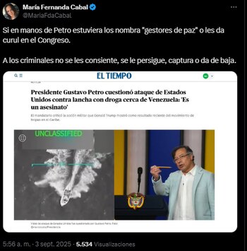 María Fernanda Cabal cuestionó pronunciamiento