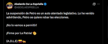Abelardo de la Espriella - crédito @ABDELAESPRIELLA/X