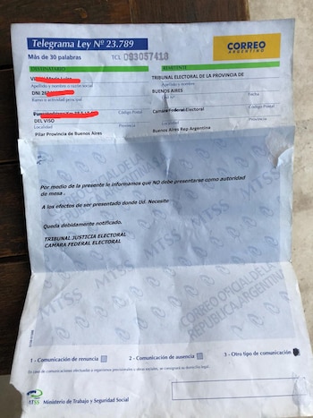 Uno de los telegramas falsos