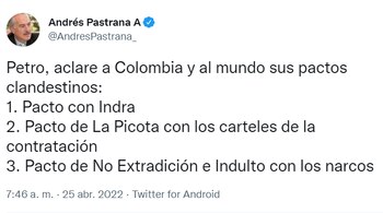 Trino de Andrés Pastrana exigiendo
