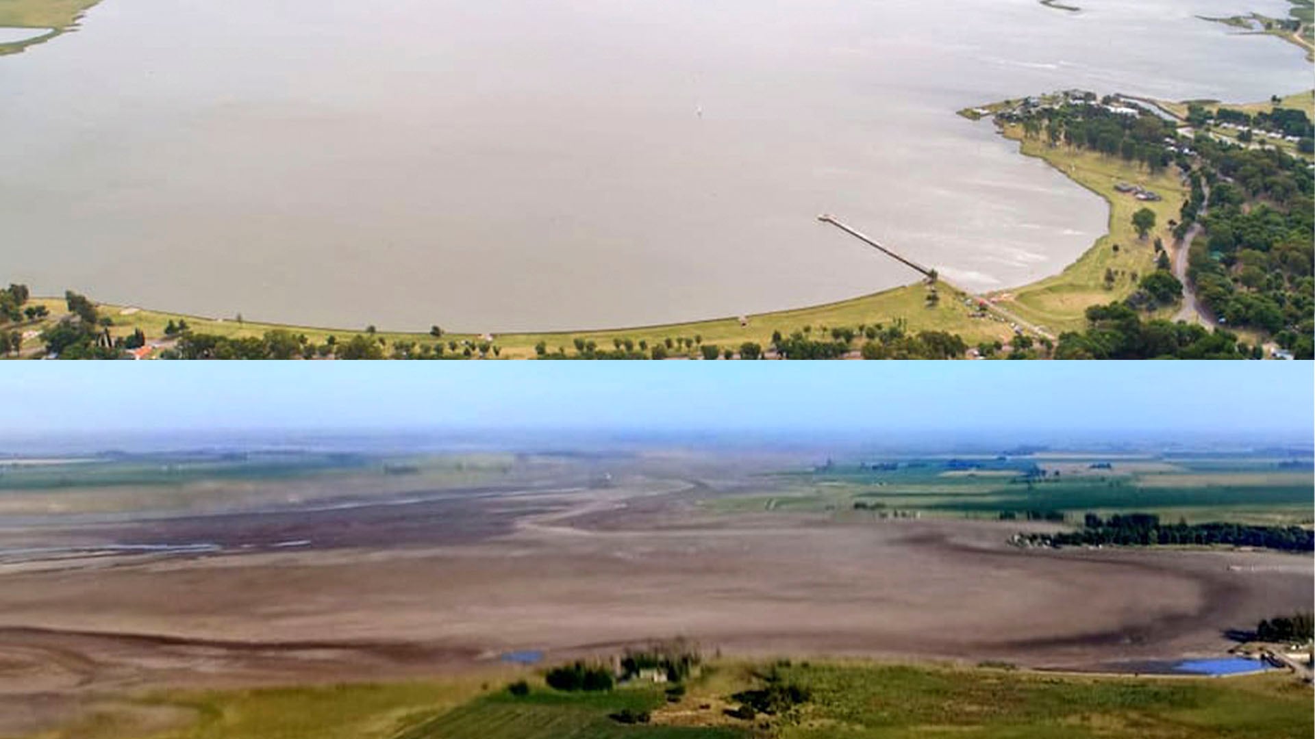 Antes y después: así quedó la Laguna de Gómez tras la sequía de 2023/2024