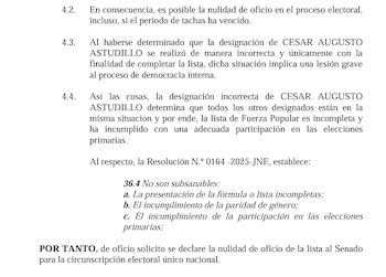 Tacha contra lista de Fuerza