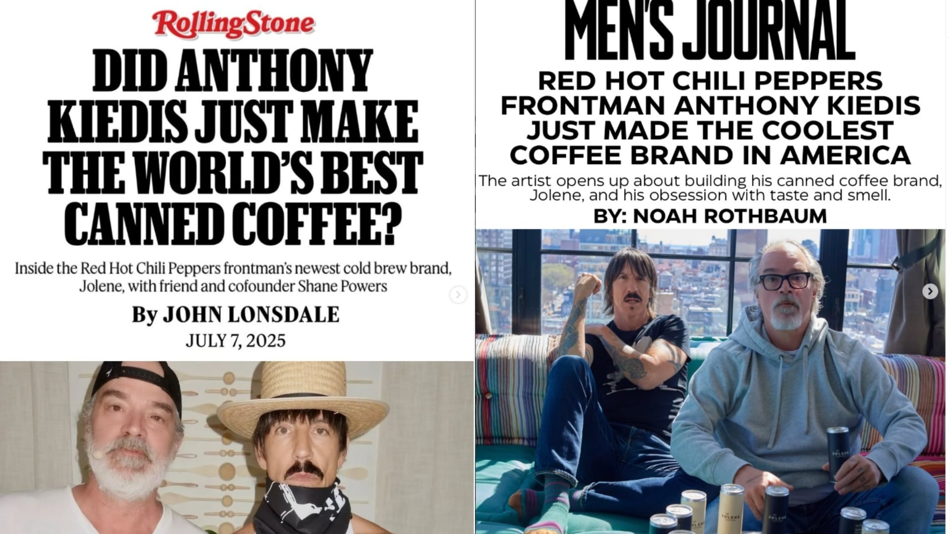 Anthony Kiedis y Shane Powers apuestan por el café peruano con el lanzamiento de JOLENE.