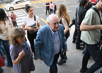 Oscar Parrilli llegando a Comodoro