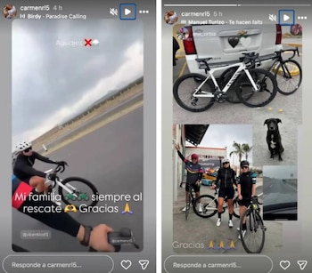 Mary Carmen Rodríguez reaparece en Instagram participando en una carrera ciclista y agradece públicamente el apoyo familiar recibido (IG)