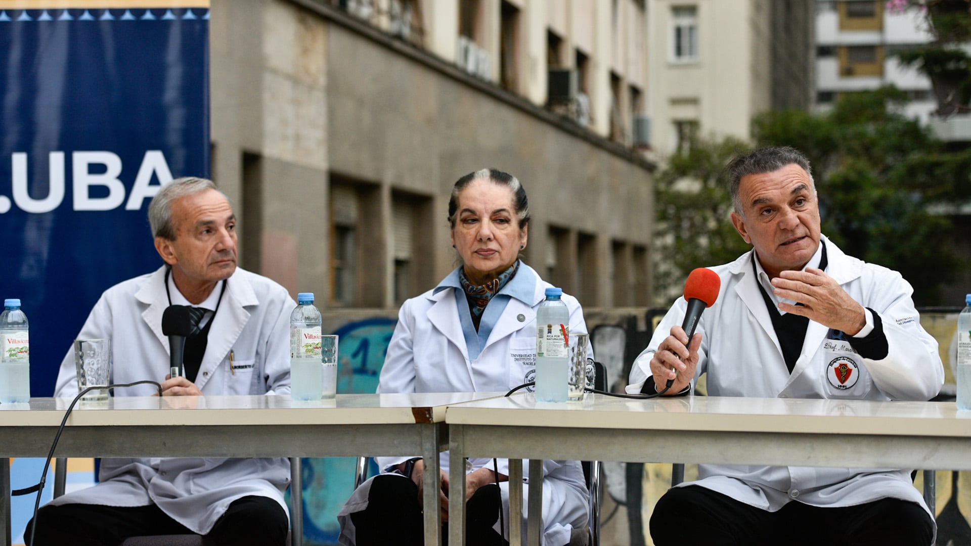 Conferencia de prensa. Hospital de Clínicas, que depende de la UBA