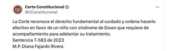La Corte Constitucional reconoció el