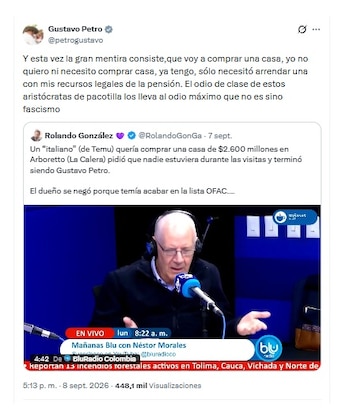 Gustavo Petro sobre su sitio de residencia
