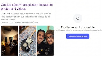 Este 3 de septiembre, el perfil de Instagram de Manuel Mendoza “Coe” (@soymanuelcoe) aparece como no disponible y bloquea el acceso a sus publicaciones. (Captura de pantalla)