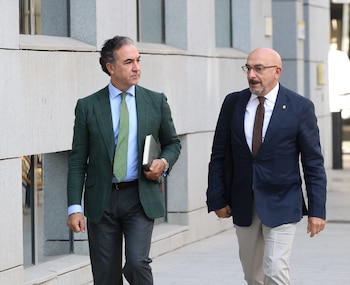 El teniente coronel de la Guardia Civil y jefe de operaciones de la Comandancia de Ceuta, Miguel Lobo, a su llegada a la Audiencia Nacional (Marta Fernández / Europa Press)