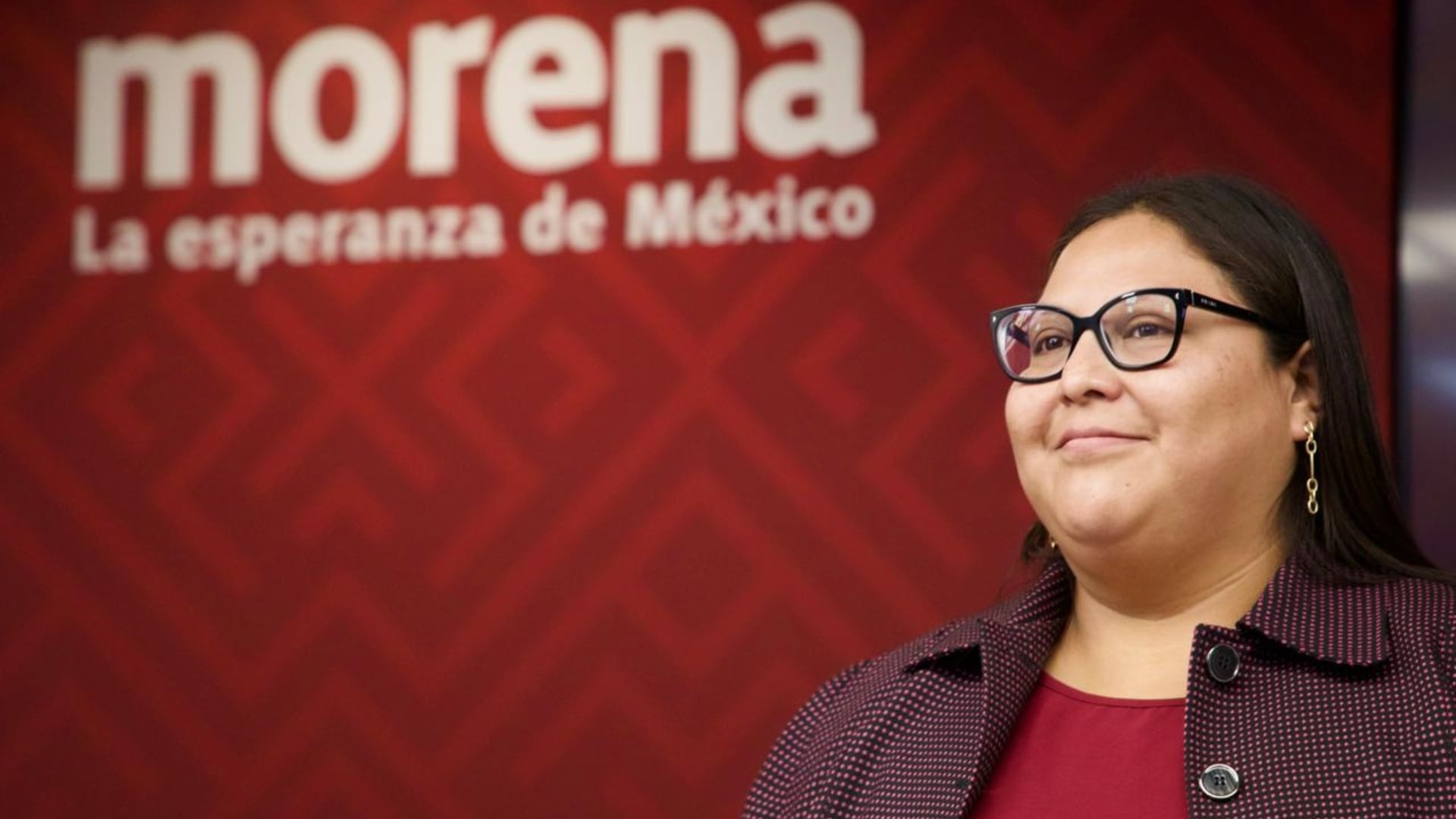Citlalli Hernández durante la conferencia de prensa de Morena. (Agencia de Gobierno)