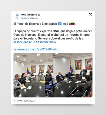 El mensaje de ONU Venezuela