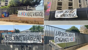 Las banderas contra Joan Laporta