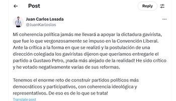 Juan Carlos Losada dice que