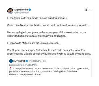 Con este mensaje en X,