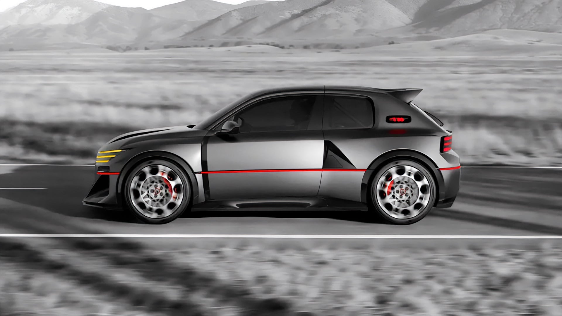 El Peugeot E-T16 es un vehículo conceptual eléctrico que reinterpreta el modelo 205 T16 de rallys para anticipar la nueva generación del 208.