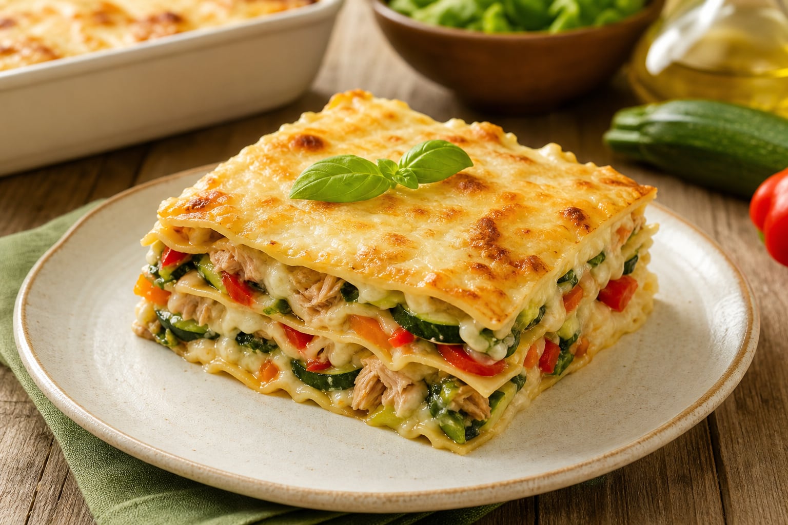 Lasaña de atún y verduras: una opción práctica y rendidora para el menú diario