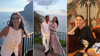 Las románticas postales de Pampita y Martín Pepa tras su paso por la Isla de Capri: abrazos, atardeceres y lujosos looks