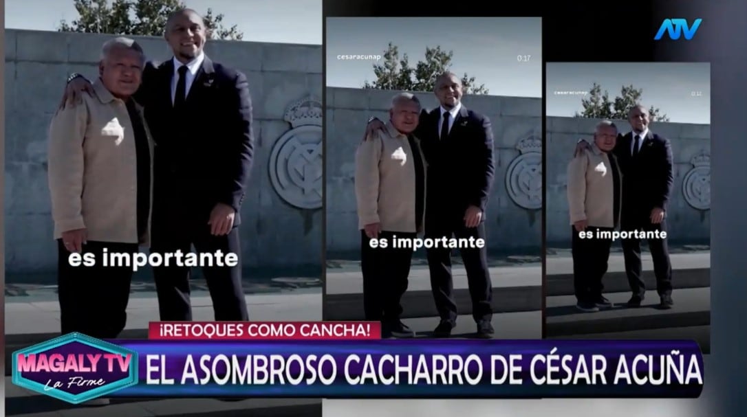 ¿Qué se habría hecho César Acuña en el rostro? Magaly Medina reacciona y especialistas analizan su apariencia. Captura: Magaly TV La Firme.