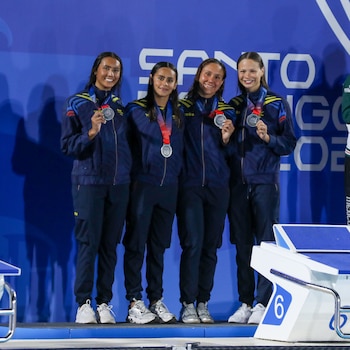 Colombia ganó medalla de plata en la prueba de natación por relevos 4x100 metros - crédito Comité Olímpico Colombiano