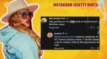 Retrato de Josetty Hurtado junto a una captura de pantalla de comentarios de Instagram sobre fondo amarillo