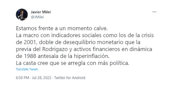 Javier Milei aseguró que el