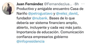 Tuit de Juan Fernández.