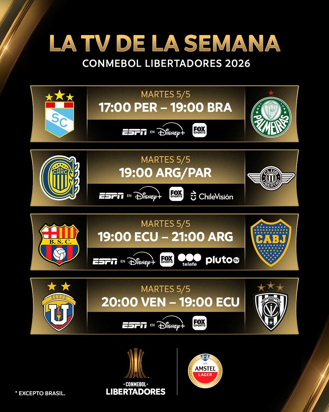 Canal TV del Sporting Cristal vs Palmeiras por Copa Libertadores 2026. - créditos: Conmebol