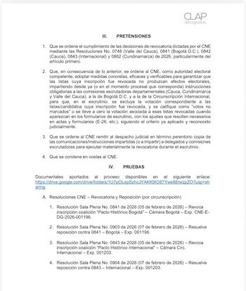 La querella pretende que se