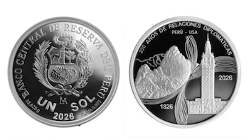 Moneda del bicentenario de las relaciones diplomáticas entre Perú y EEUU